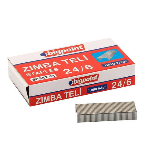 Bigpoint Zımba Teli, 1000’li, No: 24/6, 26/6 Zımba Uyumlu, Dayanıklı