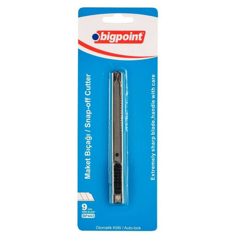 Bigpoint Cep Tipi Maket Bıçağı, 9 mm, Karbon Çelik, Kırılabilir Uçlu