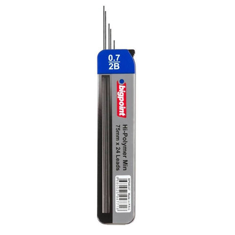 Bigpoint Uçlu Kalem Ucu, 0.7mm, 2B, 24’lü, Hi-Polymer, Kolay Kırılmaz