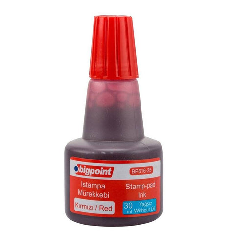 Bigpoint Istampa Mürekkebi, 30 ml, Yağsız, Kalıcı, Kaşe Uyum, Kırmızı