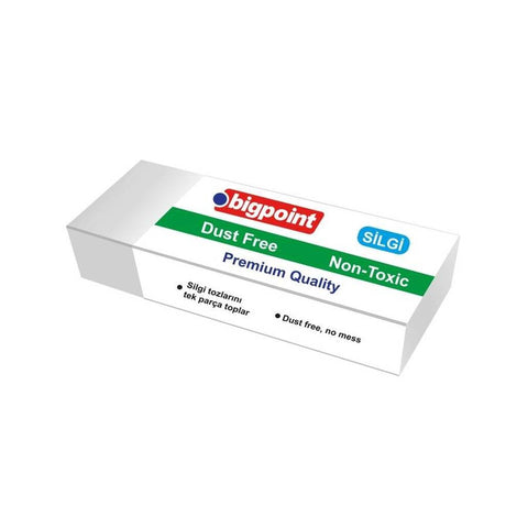 Bigpoint Dust-Free Silgi, Kağıda Zarar Vermez, Tek Parça, Beyaz, Küçük