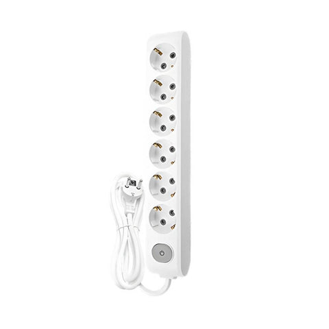 Viko Altılı Çoklu Priz, Anahtarlı, Uzatma Kablosu, 6lı, 3m, Beyaz