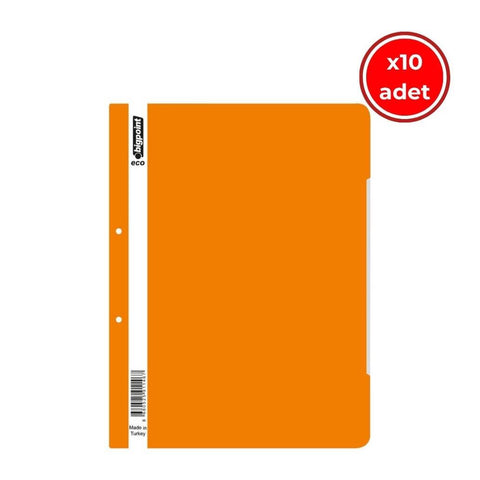 Bigpoint Telli Dosya, 10 Adet, 50'li Paket, 180 A4 Kapasiteli, Turuncu
