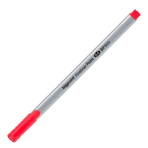 Bigpoint Fineliner Kalem, 0.4 mm Fiber Uç, Kokusuz Su Bazlı, Kırmızı
