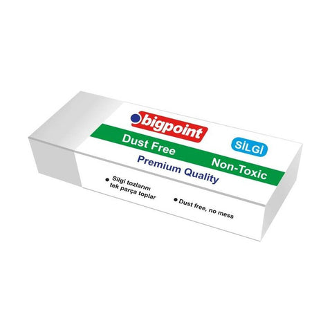Bigpoint Dust-Free Silgi, Kağıda Zarar Vermez, Tek Parça, Beyaz, Orta
