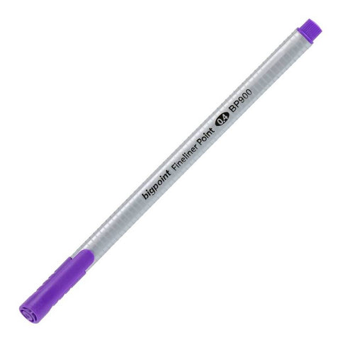 Bigpoint Fineliner Kalem, 0.4 mm Fiber Uç, Kokusuz Su Bazlı, Mor