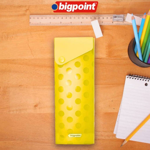 Bigpoint Kutu Kalemlik, Çıtçıtlı Kapak, Kolay Kullanım, Geniş, Sarı