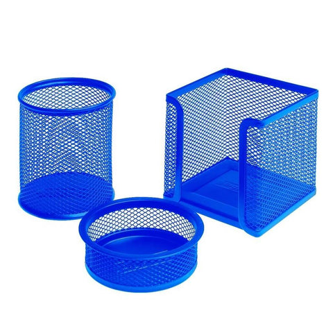 Bigpoint Metal Masa Düzenleyici Set, 3’lü, Kaydırmaz Taban, Mavi