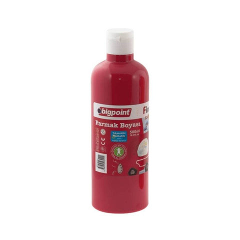 Bigpoint Parmak Boyası, 500 ml, Güvenli, Parmak ve Fırça Uyum, Kırmızı