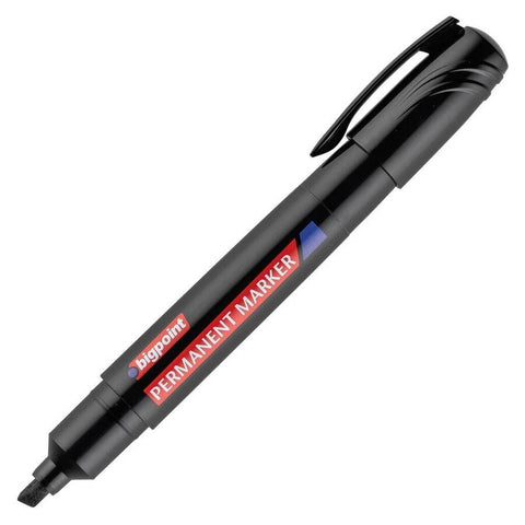Bigpoint Jumbo Asetat Kalemi, Kesik Uç, Hızlı Kurur, Dayanıklı, Siyah