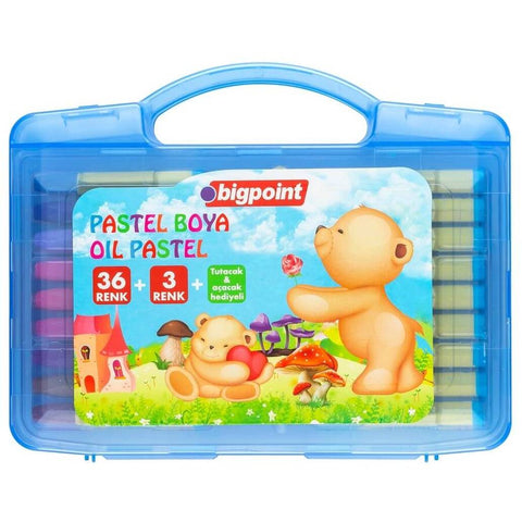 Bigpoint Pastel Boya Seti, 39 Renk, Canlı Renk, Mavi Çantalı, Hediyeli