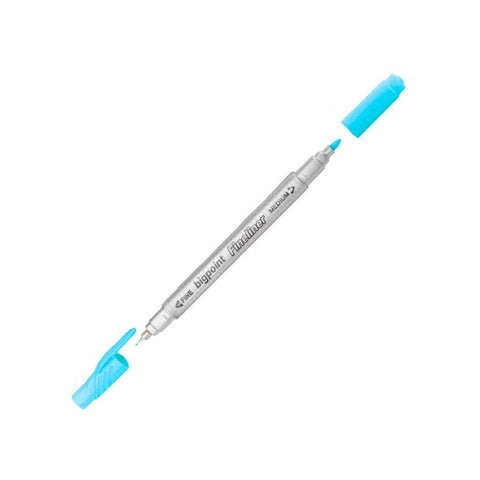 Bigpoint Twin Fineliner Kalem, 0.4 & 1.2 mm Çift Fiber Uç, Açık Mavi