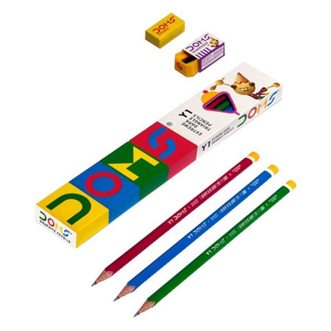 Doms Y1 Kurşun Kalem 12'li + Silgi + Kalemtraş Seti, Pratik Kullanım