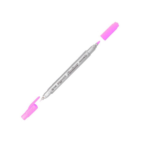 Bigpoint Twin Fineliner Kalem, 0.4 & 1.2 mm Çift Fiber Uç, Pembe