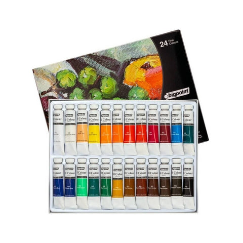 Bigpoint Fine Artist's Yağlı Boya Seti, 12 ml, Yoğun Pigment, 24 Renk