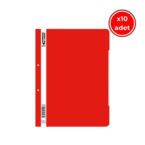 Bigpoint Telli Dosya, 10 Adet, 50'li Paket, 180 A4 Kapasiteli, Kırmızı