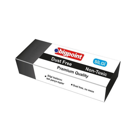 Bigpoint Dust-Free Silgi, Kağıda Zarar Vermez, Tek Parça, Siyah, Orta