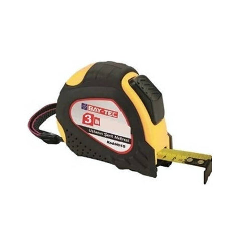 BAY-TEC Şerit Metre, Korumalı, 3 m x 16 mm, Dayanıklı ve Kullanışlı