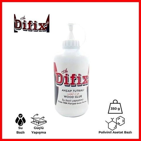 Difix Ahşap Tutkalı, Su Bazlı Yapıştırıcı, 350 gr, Güçlü Yapışma