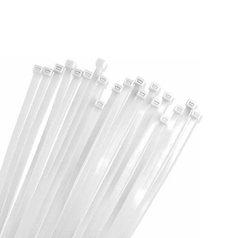 Meşem Kablo Bağı, 100'lü Paket Plastik Kelepçe, 3.6 mm, 370 mm, Beyaz