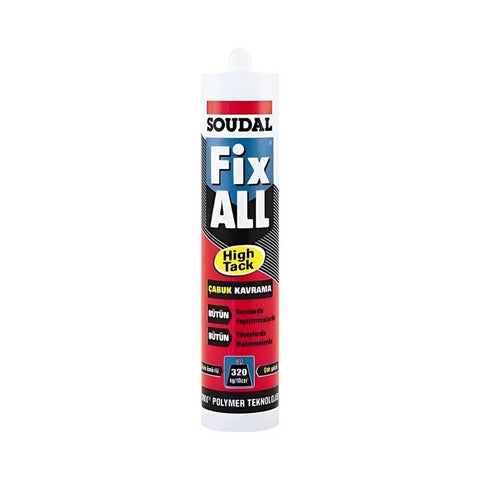 Soudal Fix All Yüksek Güçlü Tack Yapıştırıcı, Beyaz, 290 ml, Dayanıklı
