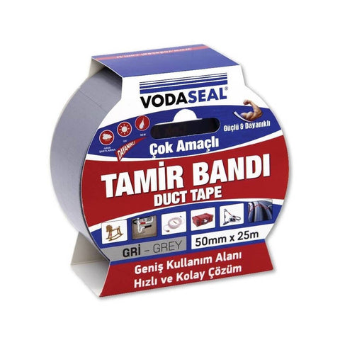 Vodaseal Çift Taraflı Montaj Bandı, 50 mm 25 m, Güçlü Yapışkan, Gri