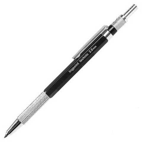 Bigpoint Technic Versatil Kalem, Kumlu Metal Gövde, 2.0 mm, Siyah