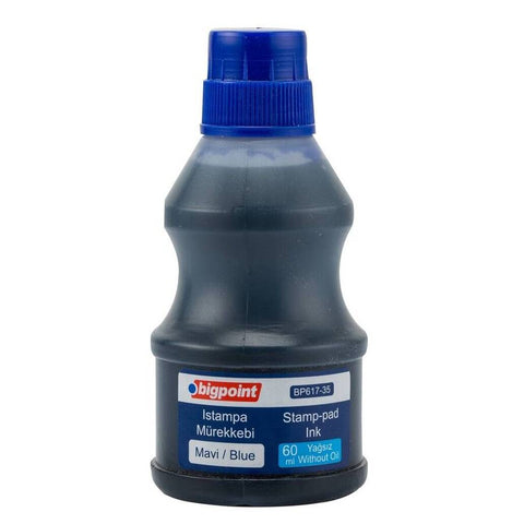 Bigpoint Istampa Mürekkebi, 60 ml, Kaşe ve Istampa Uyumu, Yağsız, Mavi