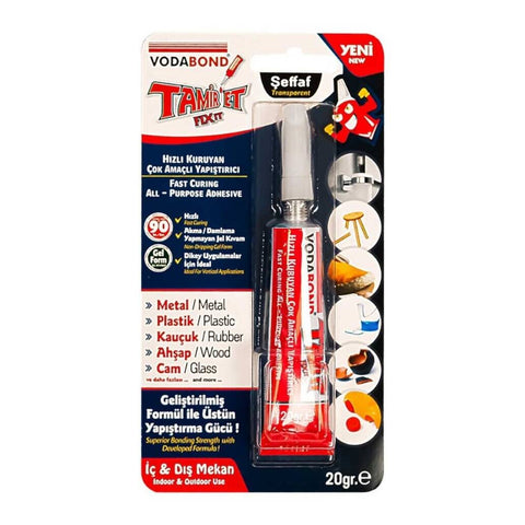Vodabond Tamir-Et Yapıştırıcı, 20 g, Hızlı Kuruyan, Dayanıklı Yapışkan