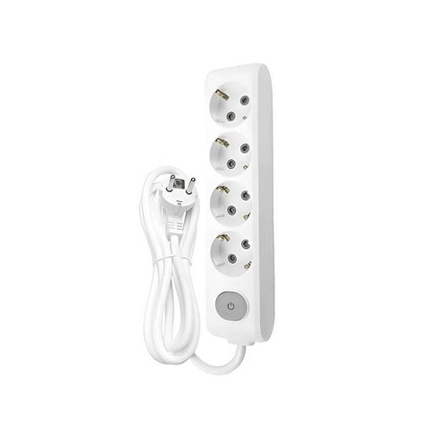 Viko Dörtlü Çoklu Priz, Anahtarlı, Uzatma Kablosu, 4lü, 1m, Beyaz