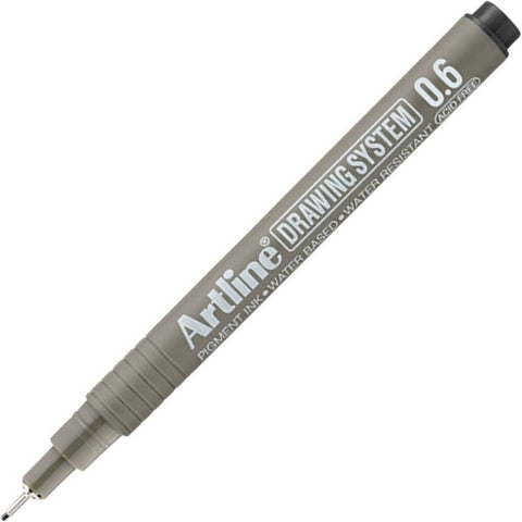 Artline Drawing System 236 Teknik Çizim Kalemi, 0.6 mm Uçlu, Siyah
