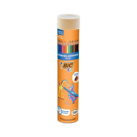 BIC Evolation Kuru Boya Kalem Seti, 12+1 Renk, Metal Tüp, Canlı Renk