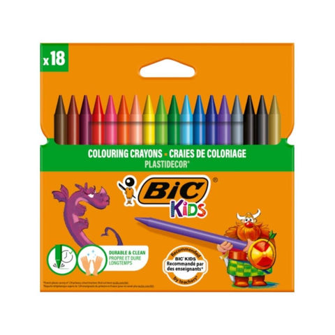 BIC Plasticdecor Pastel Boya Seti, 18 Renk, Canlı ve Dayanıklı Renkler
