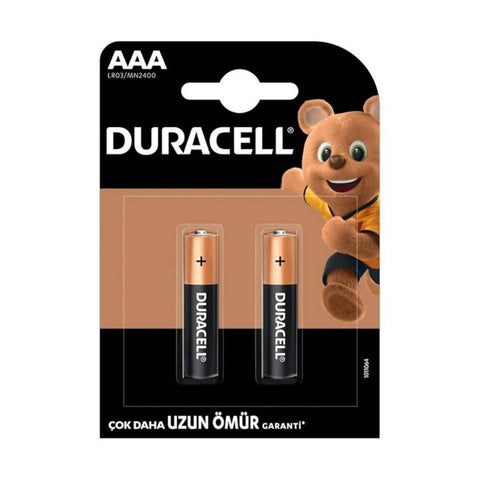 Duracell AAA İnce Alkalin Kalem Pil, 2'li, Uzun Ömürlü ve Dayanıklı