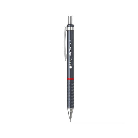 Rotring Tikky Retro Versatil Kalem 0.5 mm, Ergonomik, Metalik Gri