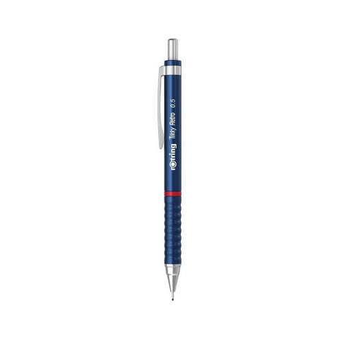Rotring Tikky Retro Versatil Kalem 0.5 mm, Ergonomik, Metalik Mavi