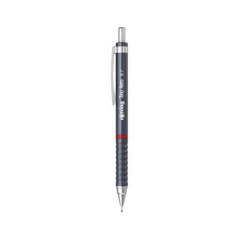 Rotring Tikky Retro Versatil Kalem 0.7 mm, Ergonomik, Metalik Gri