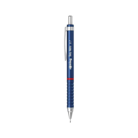 Rotring Tikky Retro Versatil Kalem 0.7 mm, Ergonomik, Metalik Mavi