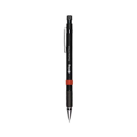 Rotring Visumax Versatil Kalem 0.7 mm, Kauçuk Tutuş, Silgili, Siyah