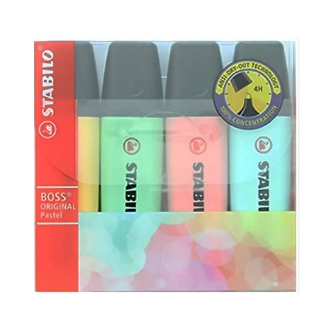 Stabilo Boss Fosforlu Kalem Seti, 4’lü Pastel Renk, 2-5 mm Uçlu