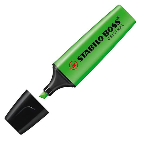 Stabilo Boss Fosforlu Kalem, 2-5 mm Uç, Su Bazlı Mürekkep, Yeşil
