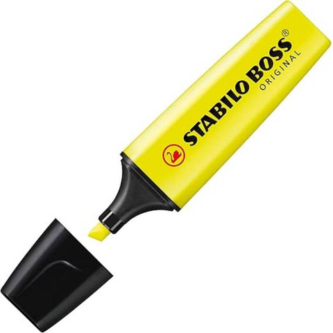 Stabilo Boss Fosforlu Kalem, 2-5 mm Uç, Su Bazlı Mürekkep, Sarı