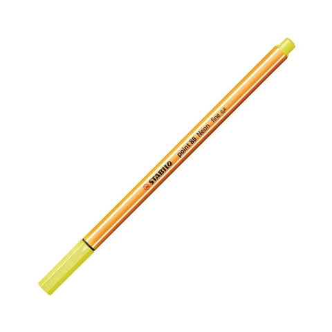 Stabilo Point 88 Fineliner Kalem, 0.4mm Uç, Metal Uçlu, Floresan Sarı