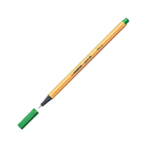 Stabilo Point 88 Fineliner Kalem, 0.4 mm Uç, Metal Uçlu, Yeşil