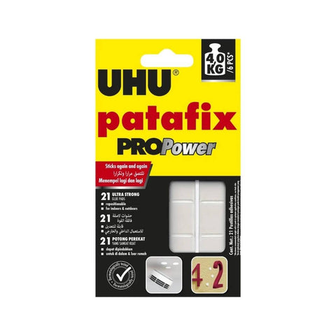 UHU Patafix PROPower Yapışkan Pedler, 21 Adet, Yeniden Kullanılabilir