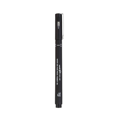 UNİ Pin 200 Teknik Çizim Kalemi, 0.3 mm Uç, Dayanıklı Mürekkep, Siyah