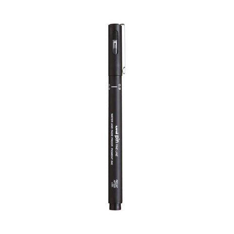 UNİ Pin 200 Teknik Çizim Kalemi, 0.9 mm Uç, Dayanıklı Mürekkep, Siyah