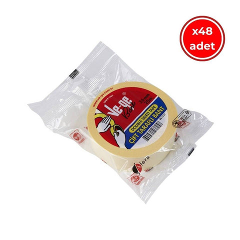 Ve-Ge Çift Taraflı Bant, 48 Adet, 36 mm x 25 m, İz Bırakmaz