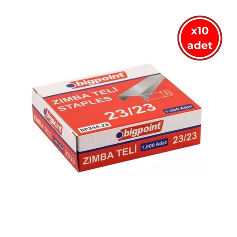 Bigpoint Zımba Teli No: 23/23, 1000 Adet, 10 Adet Kutu, 230 Sayfa Uyum