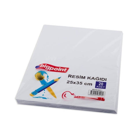 Bigpoint Resim Kağıdı, 25x35 cm, 20’li, 120 gr/m², Özel Çizim Kağıdı